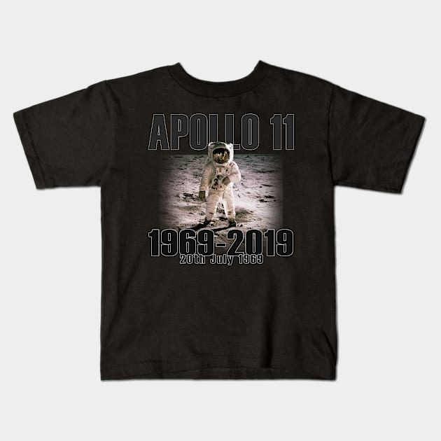 Apollo 11 Moon Landing 50th Anniversary Kids T-Shirt by SeattleDesignCompany